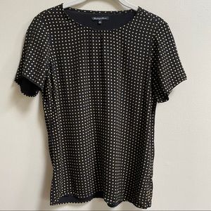 Broadway & Broome Gold Square Dot Short Sleeve Top Size  XS